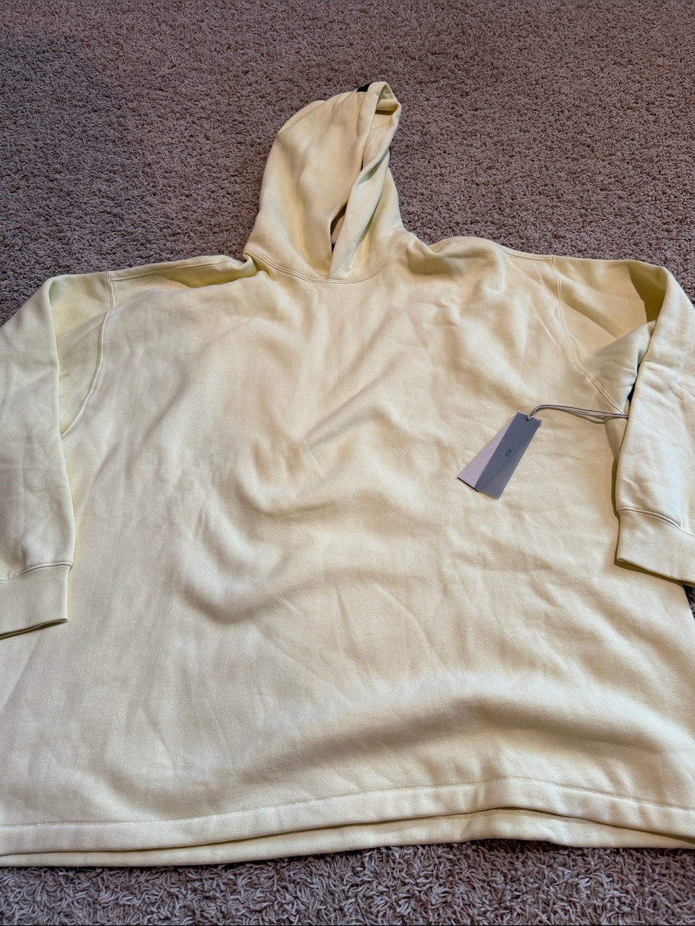 New with Tags Essentials Fear of GOD light Yellow Hooded Sweatshirt